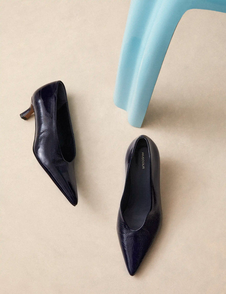 Pumps Leather Patent Navy - Numéro 413 - Rivecour