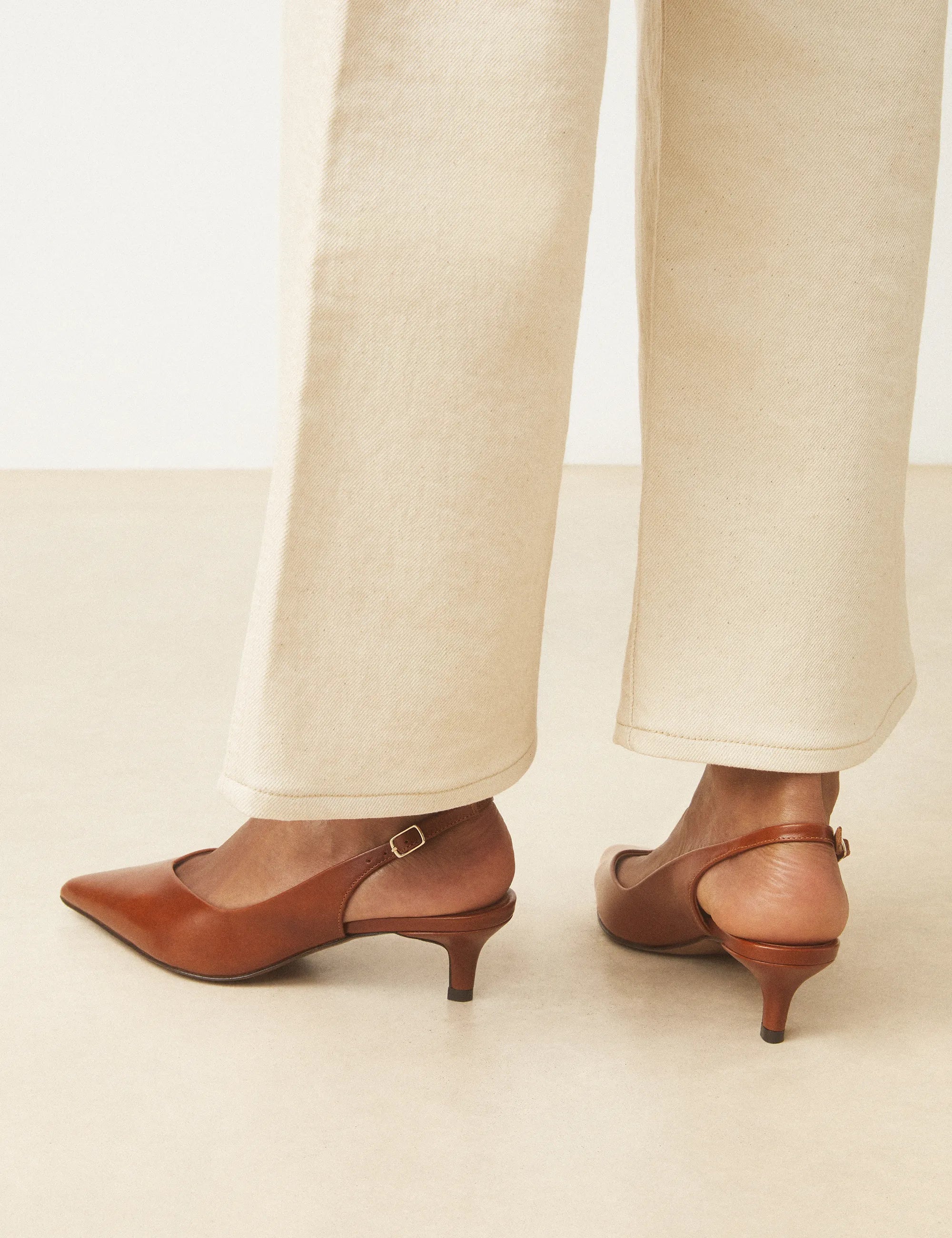 Slingbacks Cuir Cognac - Numéro 417 - Rivecour