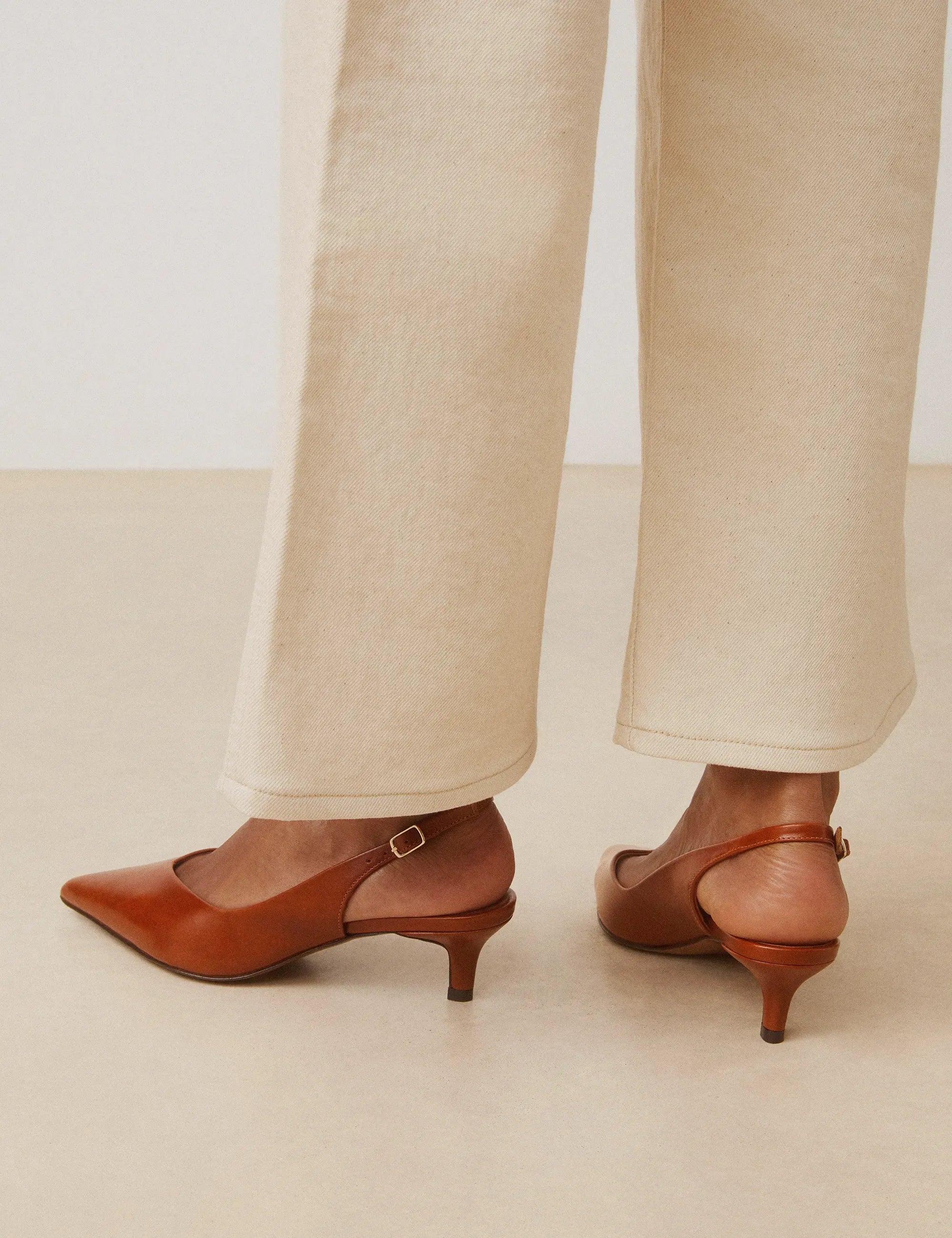 Slingbacks Cuir Cognac - Numéro 417 - Rivecour