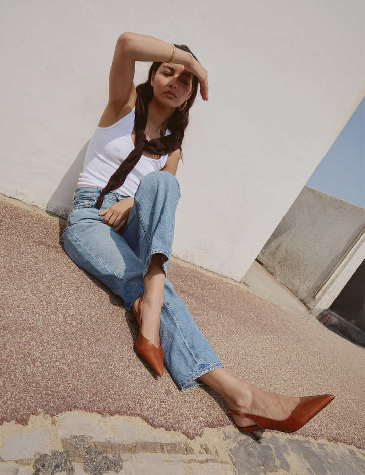 Slingbacks Cuir Cognac - Numéro 417 - Rivecour