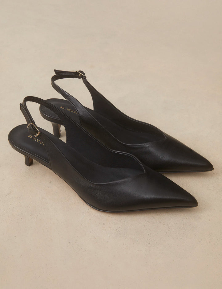 Slingbacks Cuir Nappa Noir - Numéro 417 - Rivecour