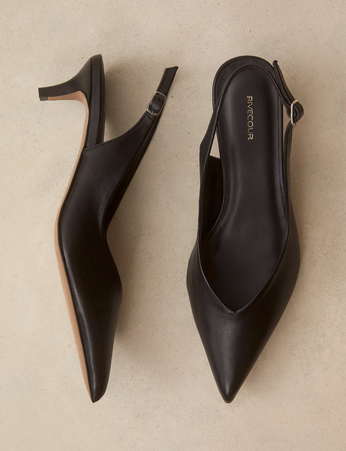 Slingbacks Cuir Nappa Noir - Numéro 417 - Rivecour