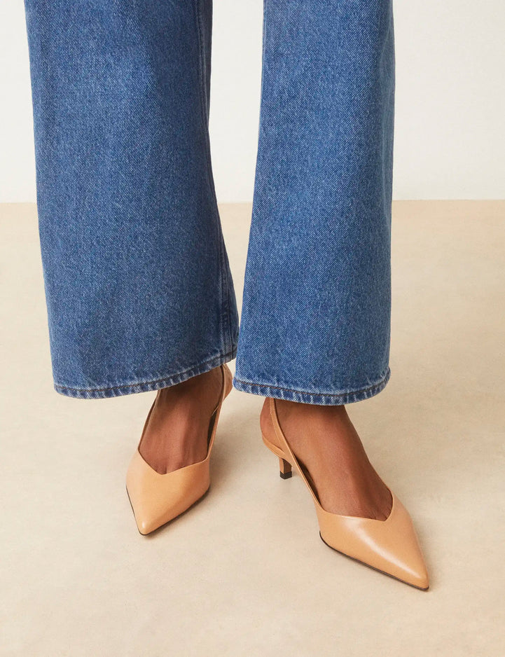 Slingbacks Cuir nappa Camel - Numéro 417 - Rivecour