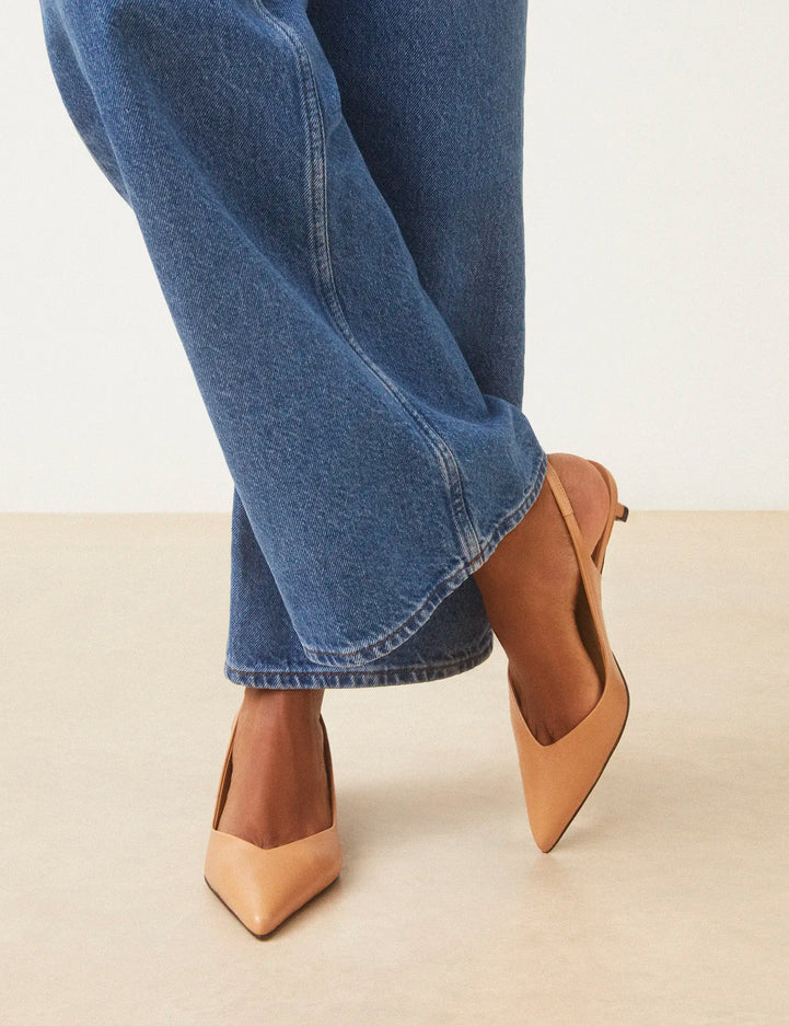 Slingbacks Cuir nappa Camel - Numéro 417 - Rivecour
