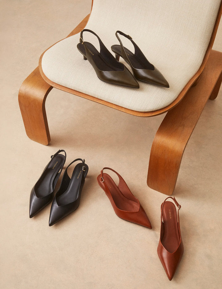 Slingbacks Cuir Kaki - Numéro 417 - Rivecour