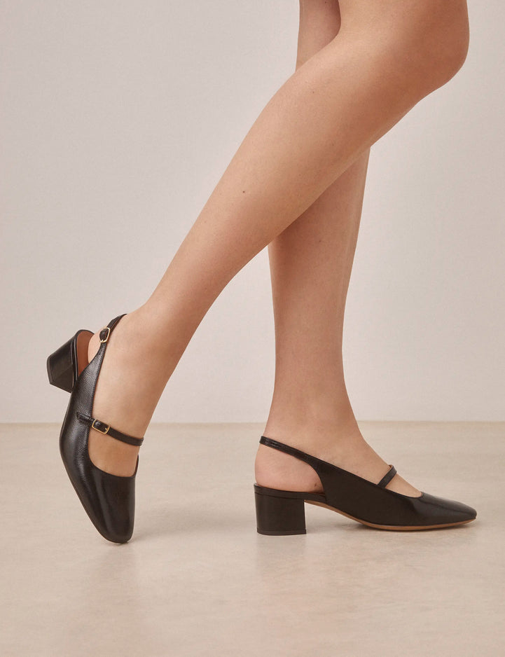Babies Cuir Vernis Noir - Numéro 424 - Rivecour