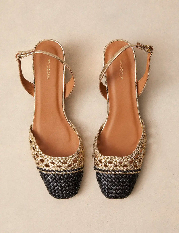 Mary Janes Leather Crackled Gold - Numéro 429 - Rivecour