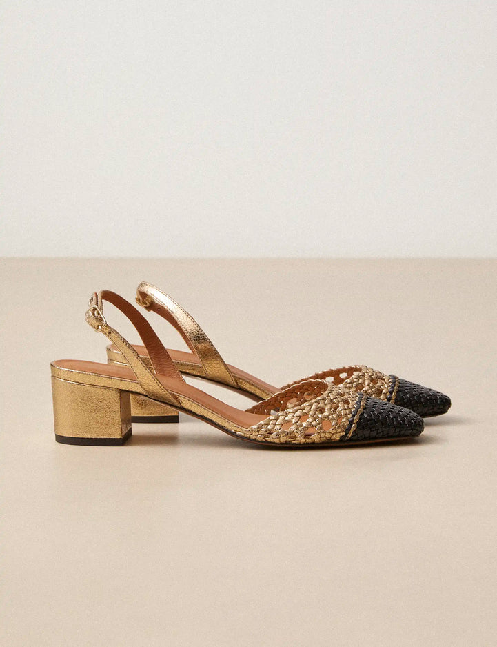 Mary Janes Leather Crackled Gold - Numéro 429 - Rivecour