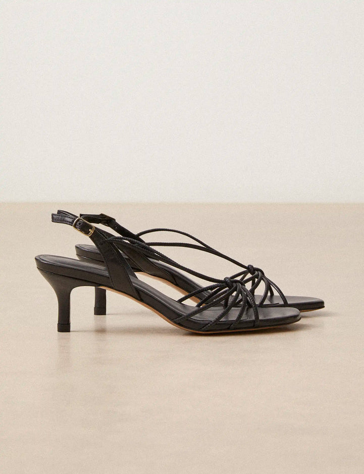 Sandals À Talons Leather Nappa Black - Numéro 470 - Rivecour