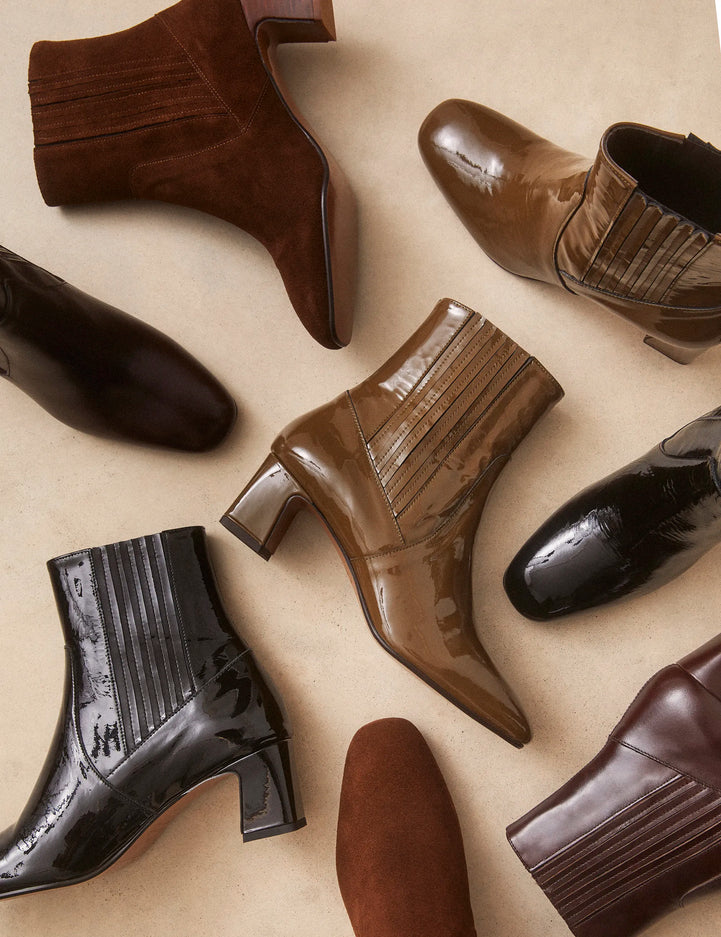 Bottines À Talons Suède Noisette - Numéro 522 - Rivecour
