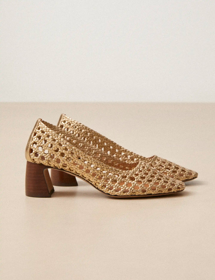 Pumps Leather Crackled Gold - Numéro 528 - Rivecour