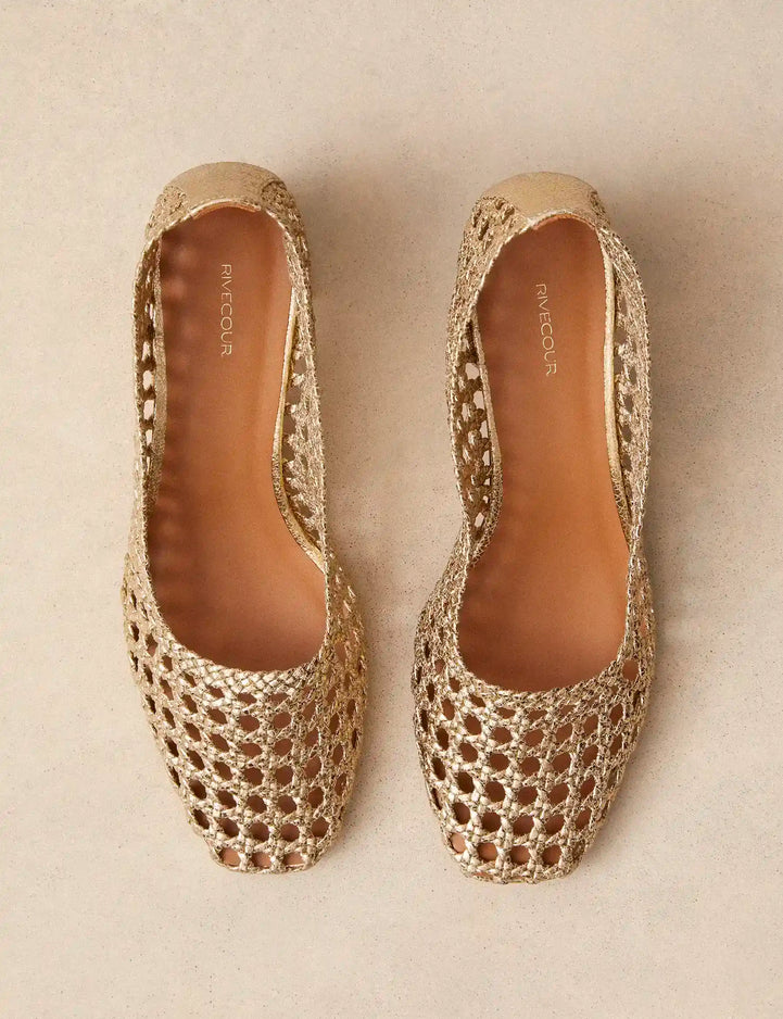 Pumps Leather Crackled Gold - Numéro 528 - Rivecour