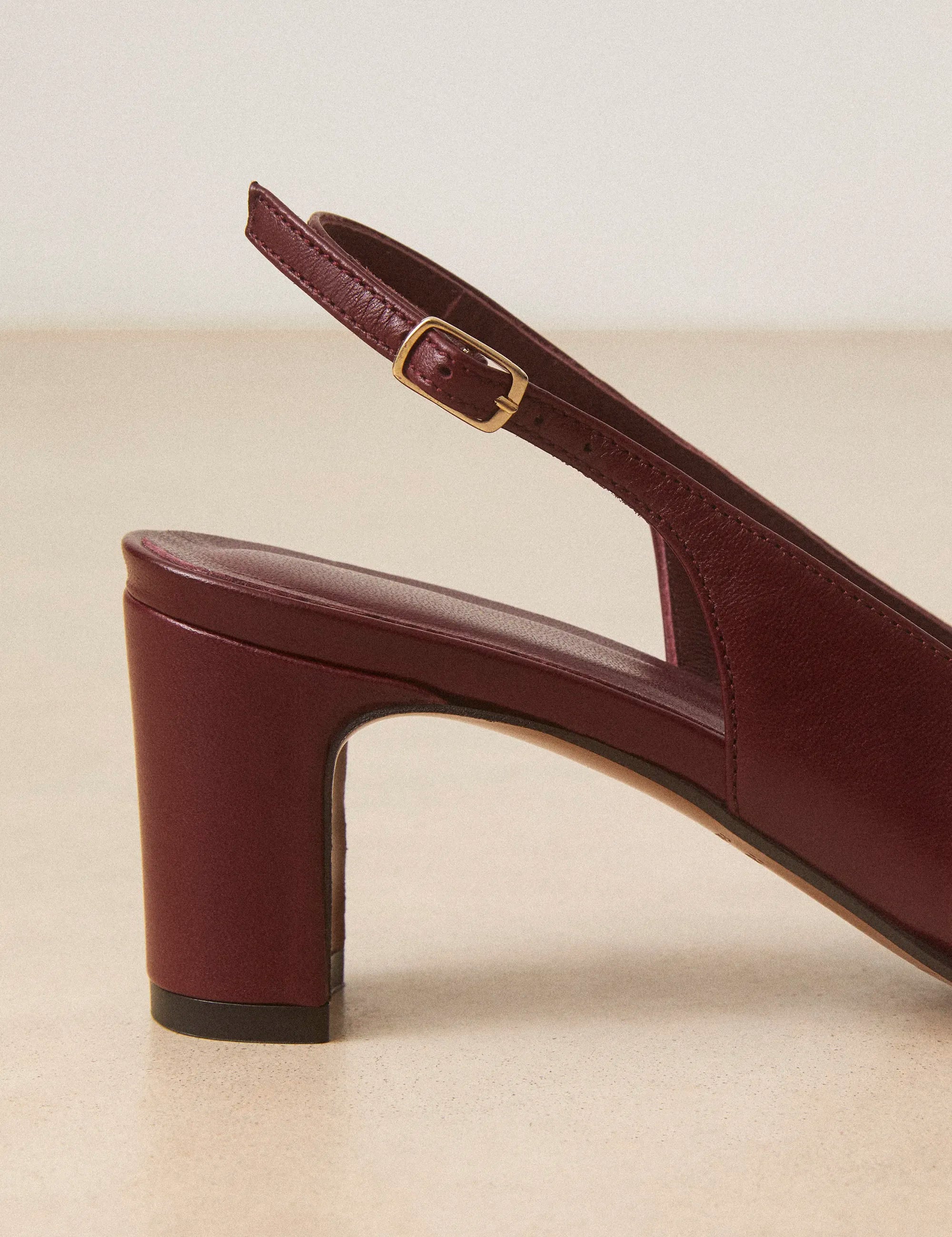 Slingbacks Cuir Nappa / Vernis Bordeaux - Numéro 529 - Rivecour
