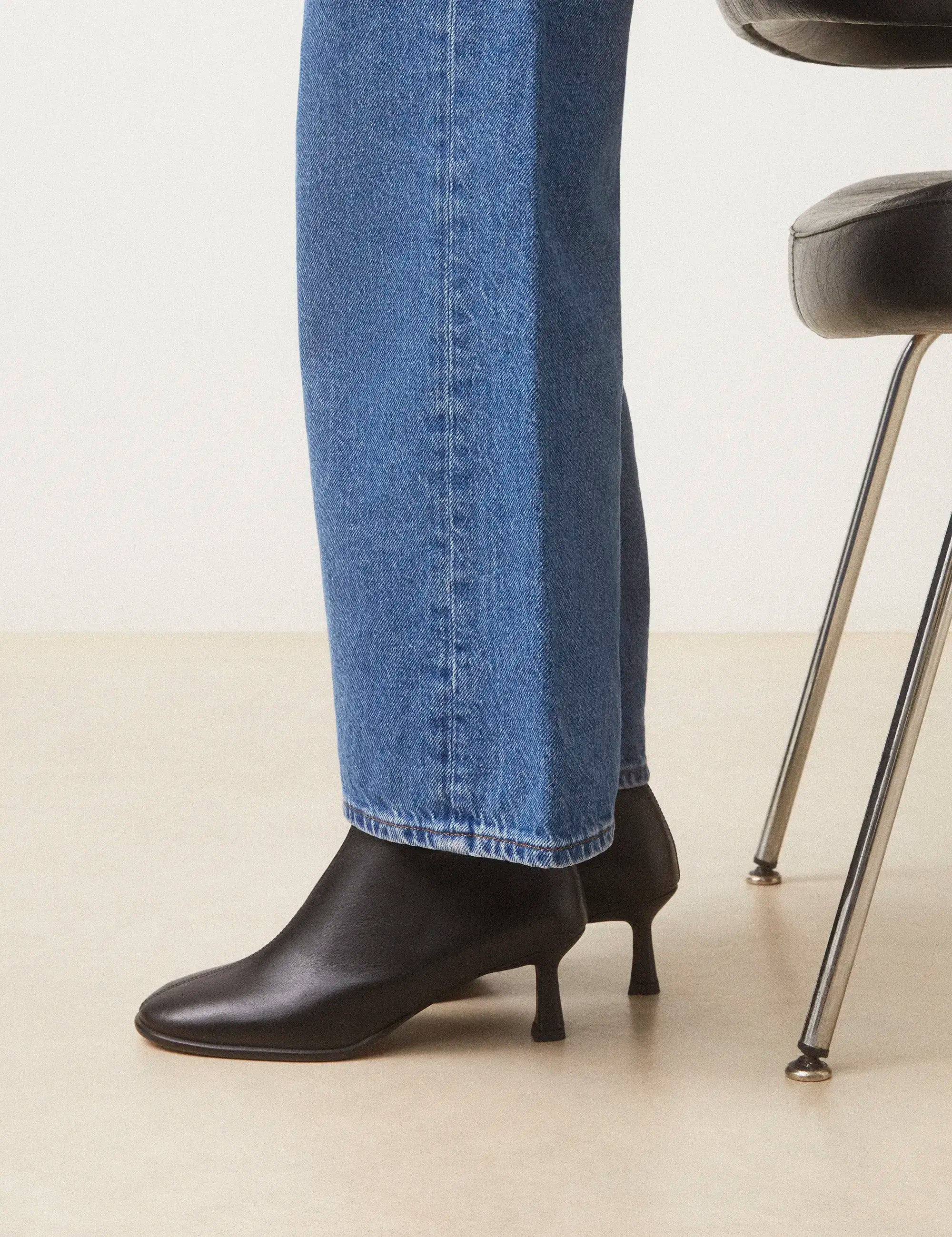 Bottines À Talons Cuir Nappa Noir - Numéro 536 - Rivecour