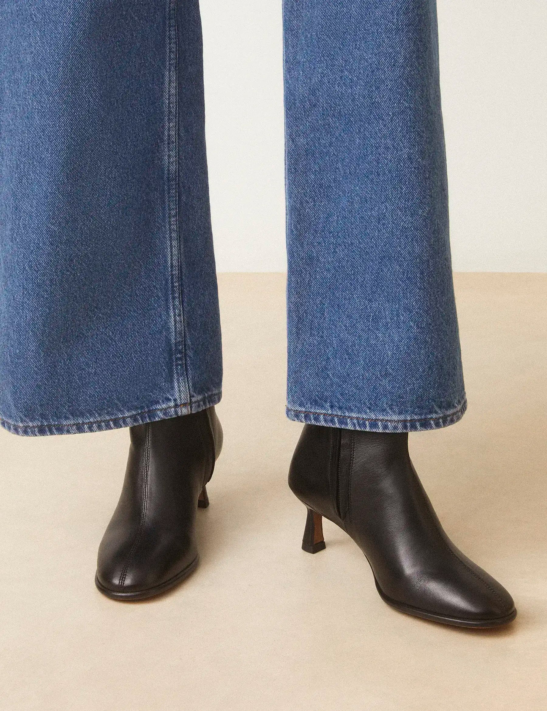Bottines À Talons Cuir Nappa Noir - Numéro 536 - Rivecour