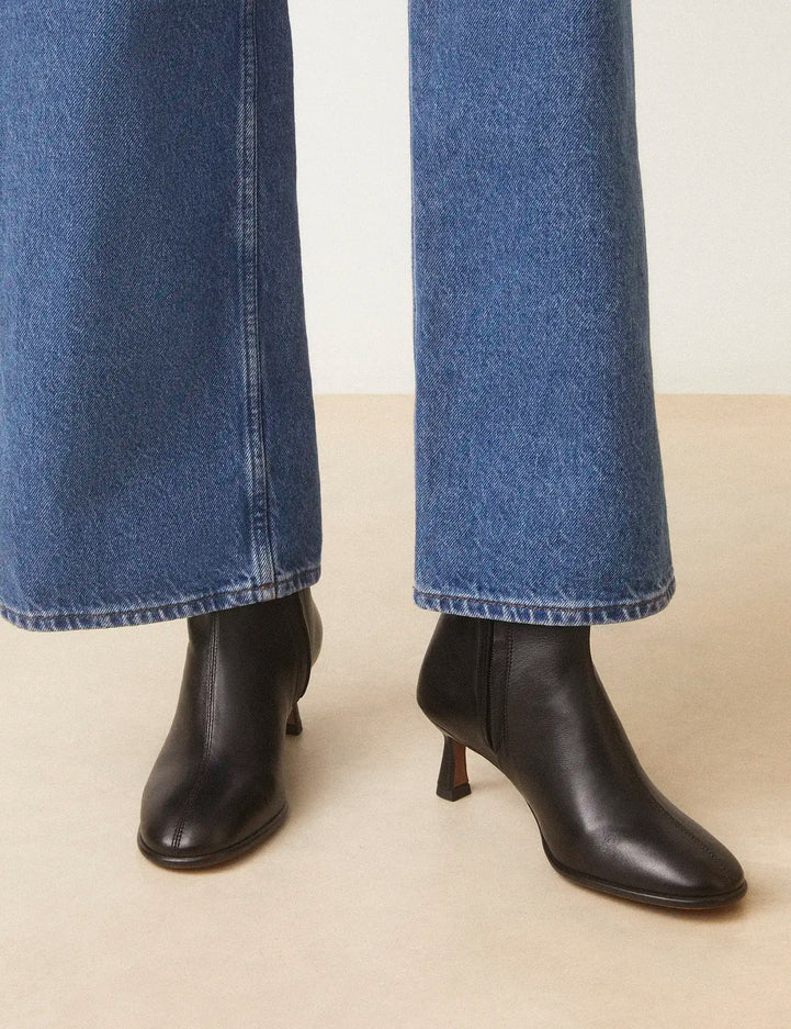 Bottines À Talons Cuir Nappa Noir - Numéro 536 - Rivecour