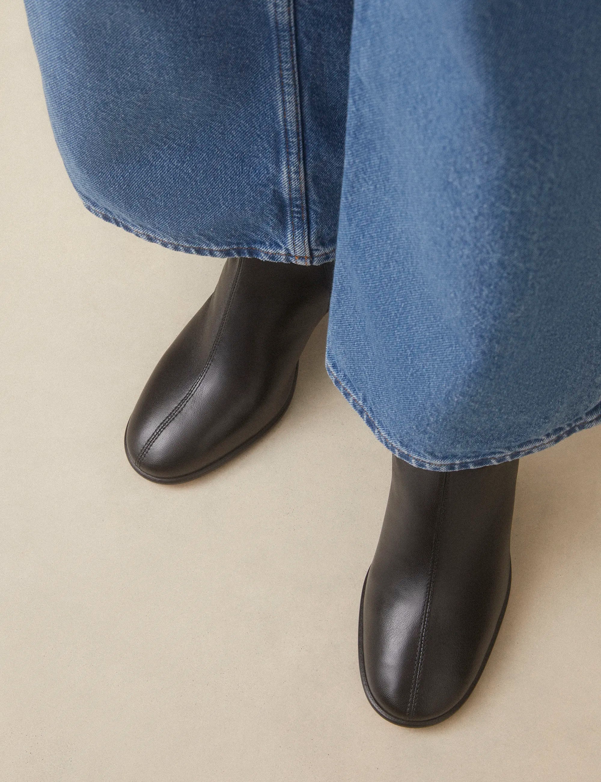 Bottines À Talons Cuir Nappa Noir - Numéro 536 - Rivecour