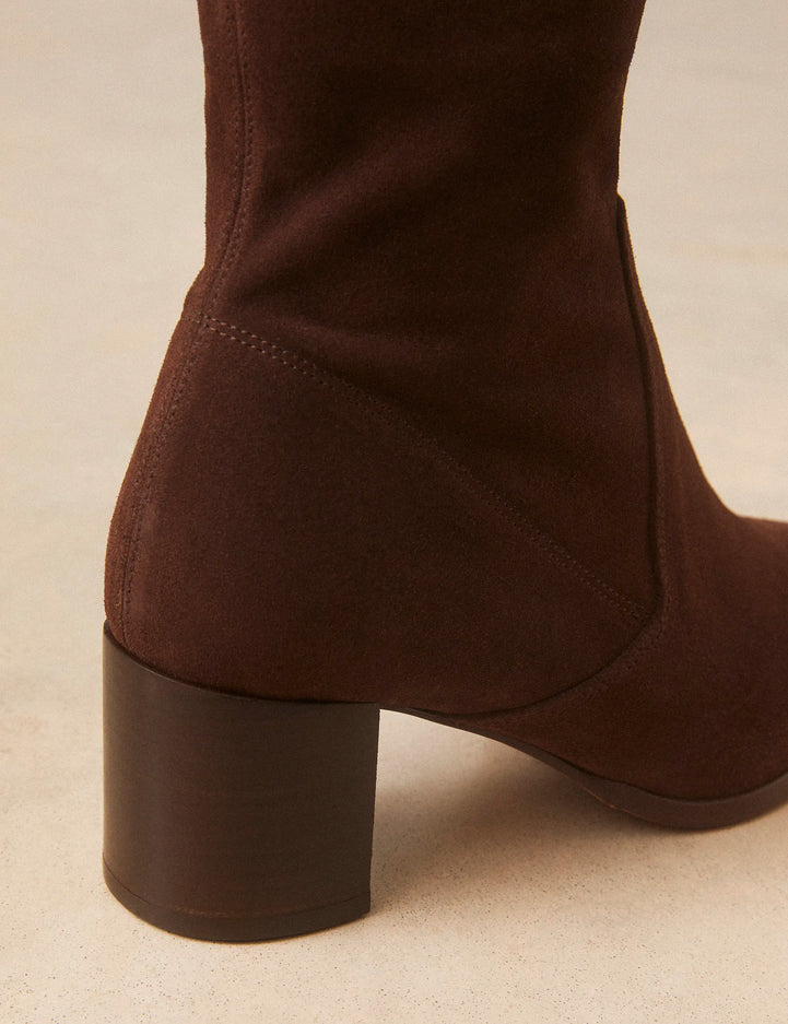 Bottines À Talons Suède Marron Chocolat - Numéro 556 - Rivecour