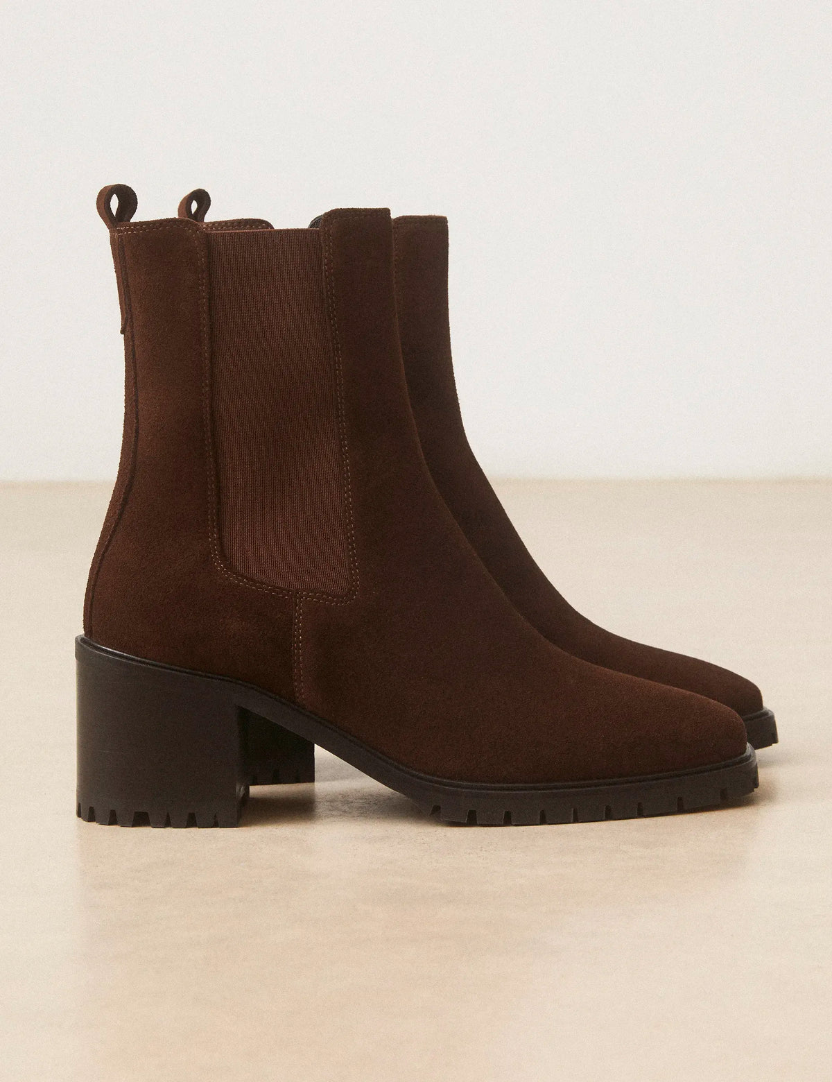 Bottines À Talons Suède Noisette - Numéro 559 - Rivecour