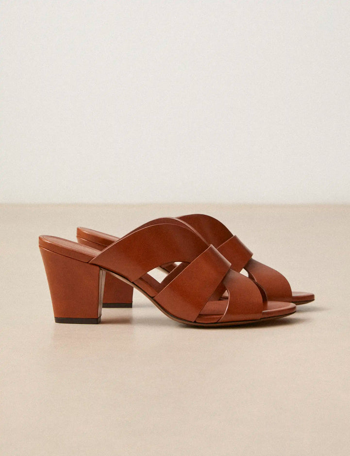 Mules Leather Cognac - Numéro 561 - Rivecour