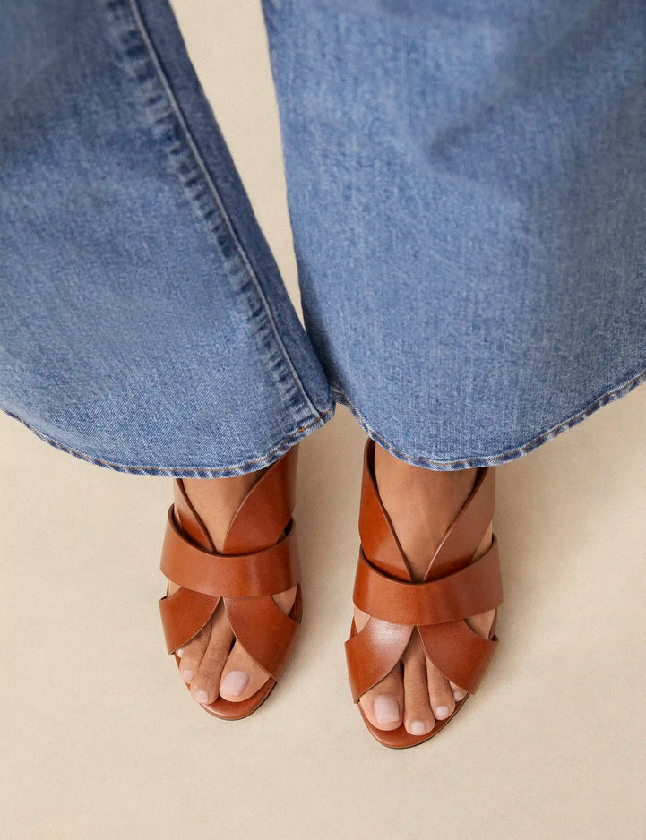 Mules Leather Cognac - Numéro 561 - Rivecour