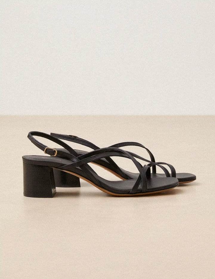 Sandales à talons Cuir Noir - Numéro 576 - Rivecour