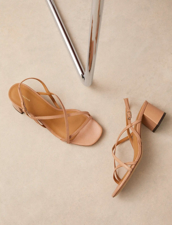 Sandales à talons Cuir Nappa Camel - Numéro 576 - Rivecour