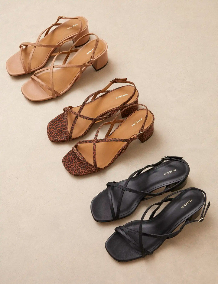 Sandales à talons Cuir Nappa Camel - Numéro 576 - Rivecour