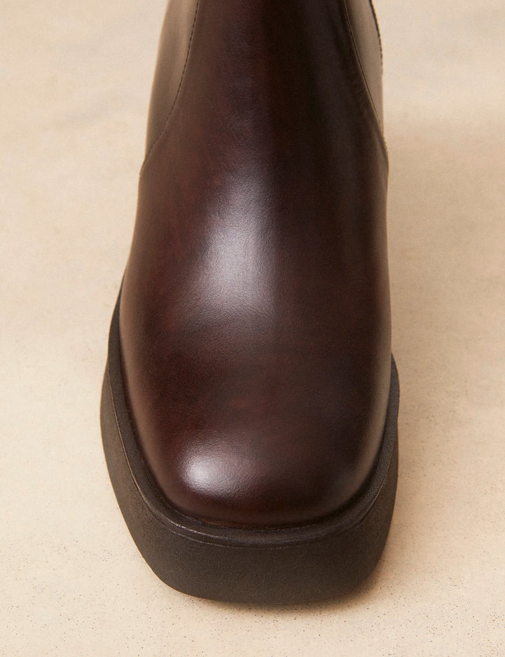 Bottines À Talons Cuir Marron Chocolat - Numéro 582 - Rivecour
