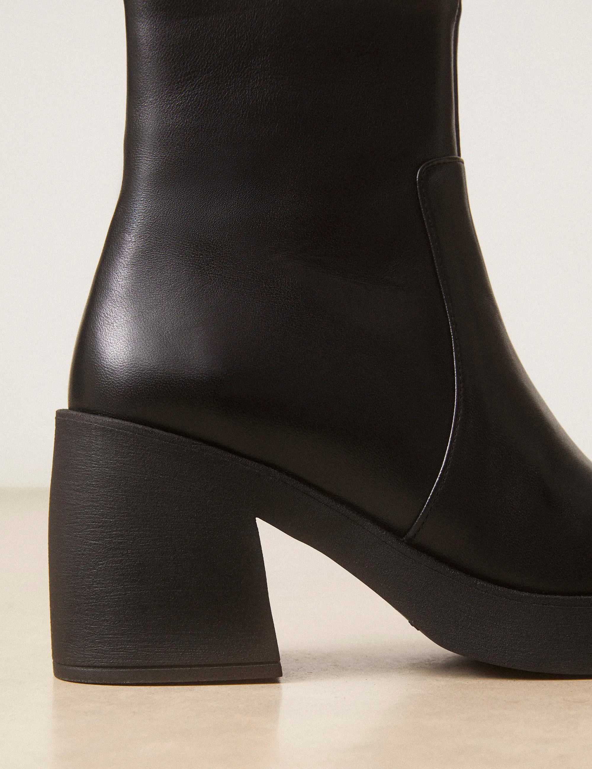 Bottines À Talons Cuir Nappa Noir - Numéro 582 - Rivecour