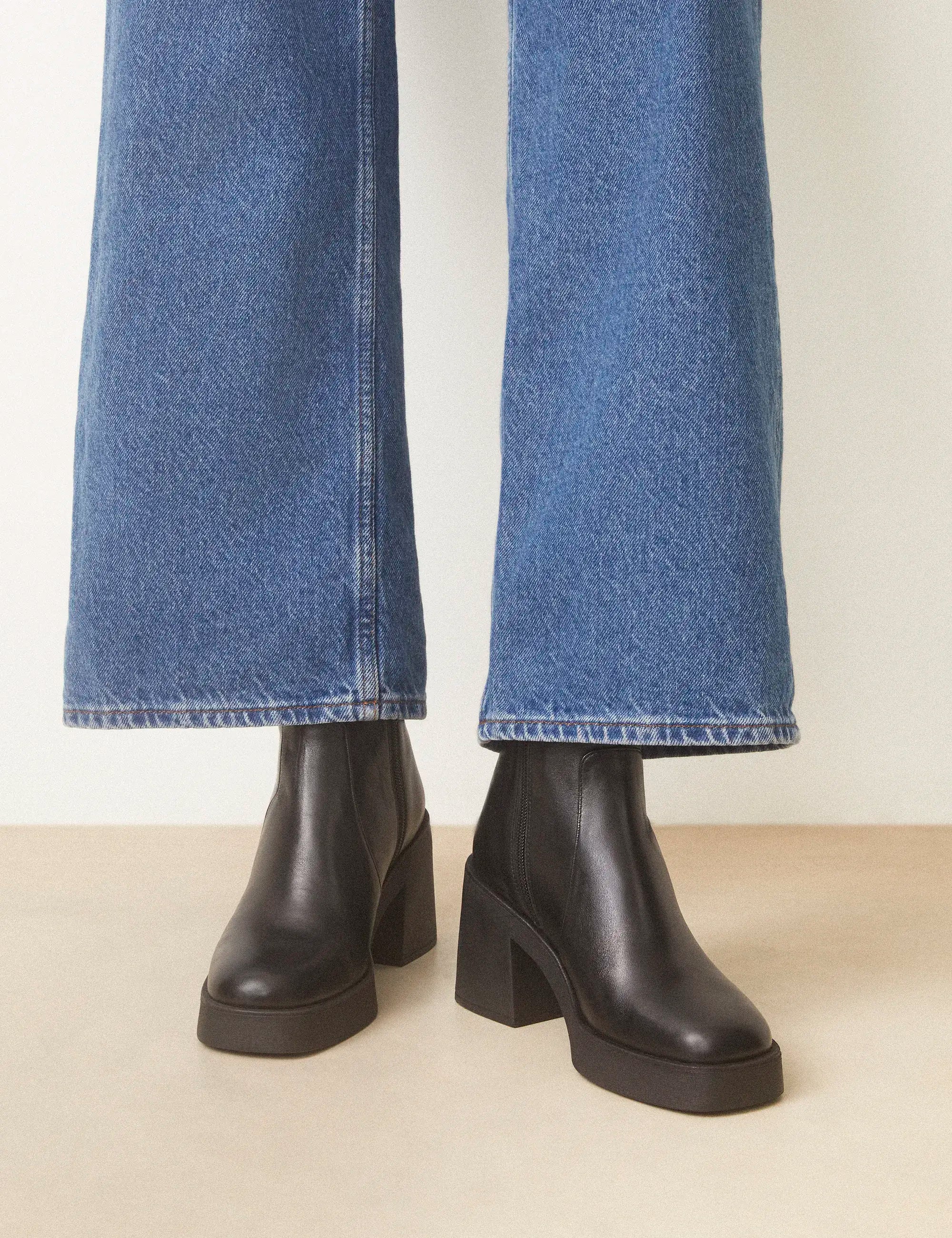 Bottines À Talons Cuir Nappa Noir - Numéro 582 - Rivecour