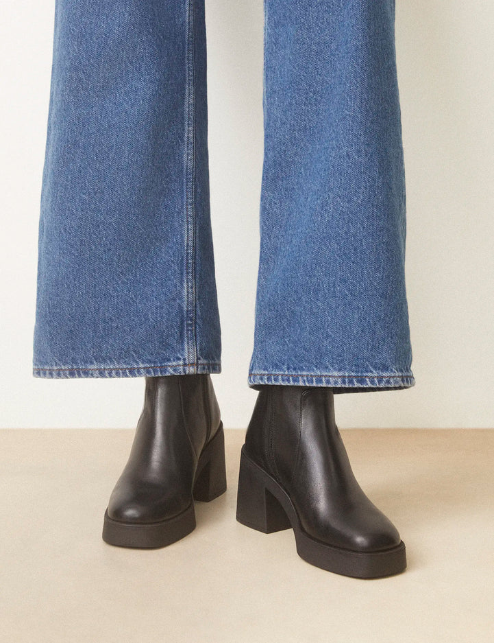 Bottines À Talons Cuir Nappa Noir - Numéro 582 - Rivecour
