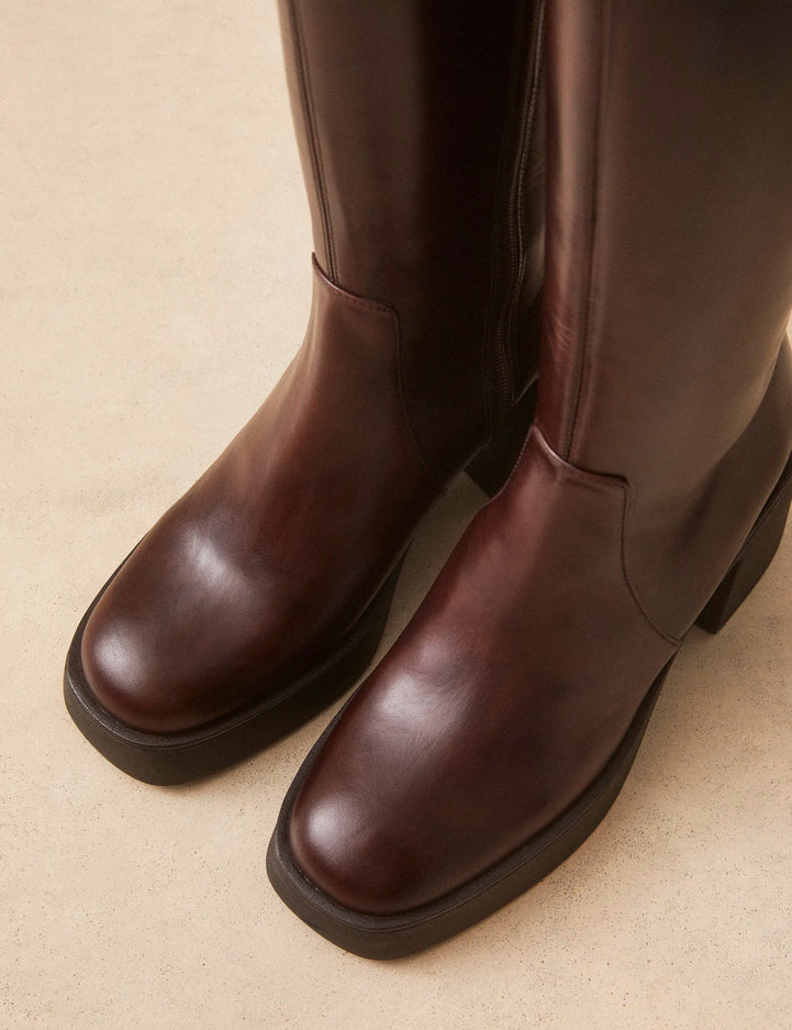 Bottes Cuir Marron Chocolat - Numéro 589 - Rivecour