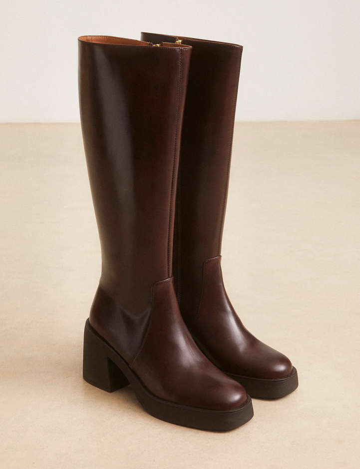 Bottes Cuir Marron Chocolat - Numéro 589 - Rivecour