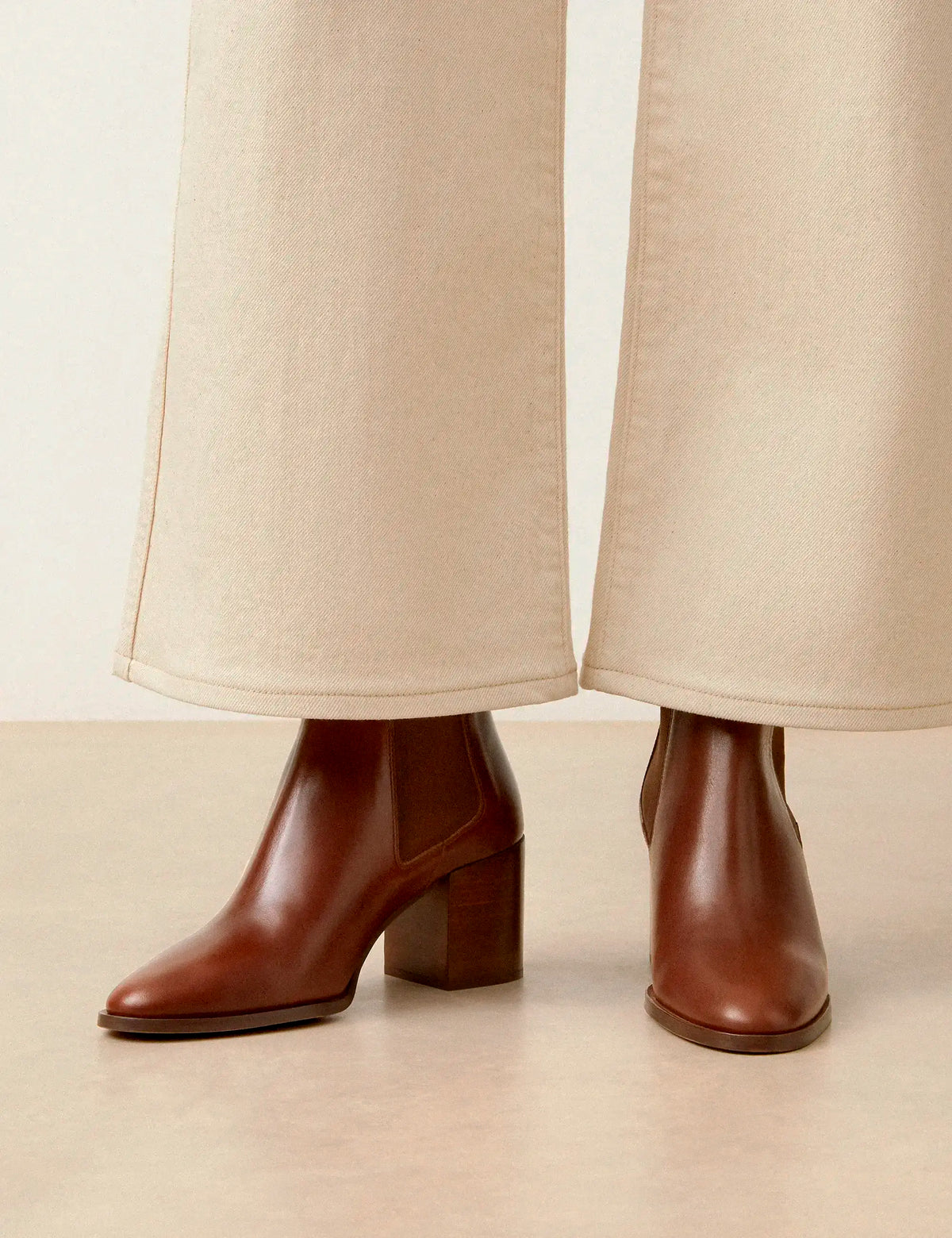 Bottines À Talons Cuir Cognac - Numéro 663 - Rivecour