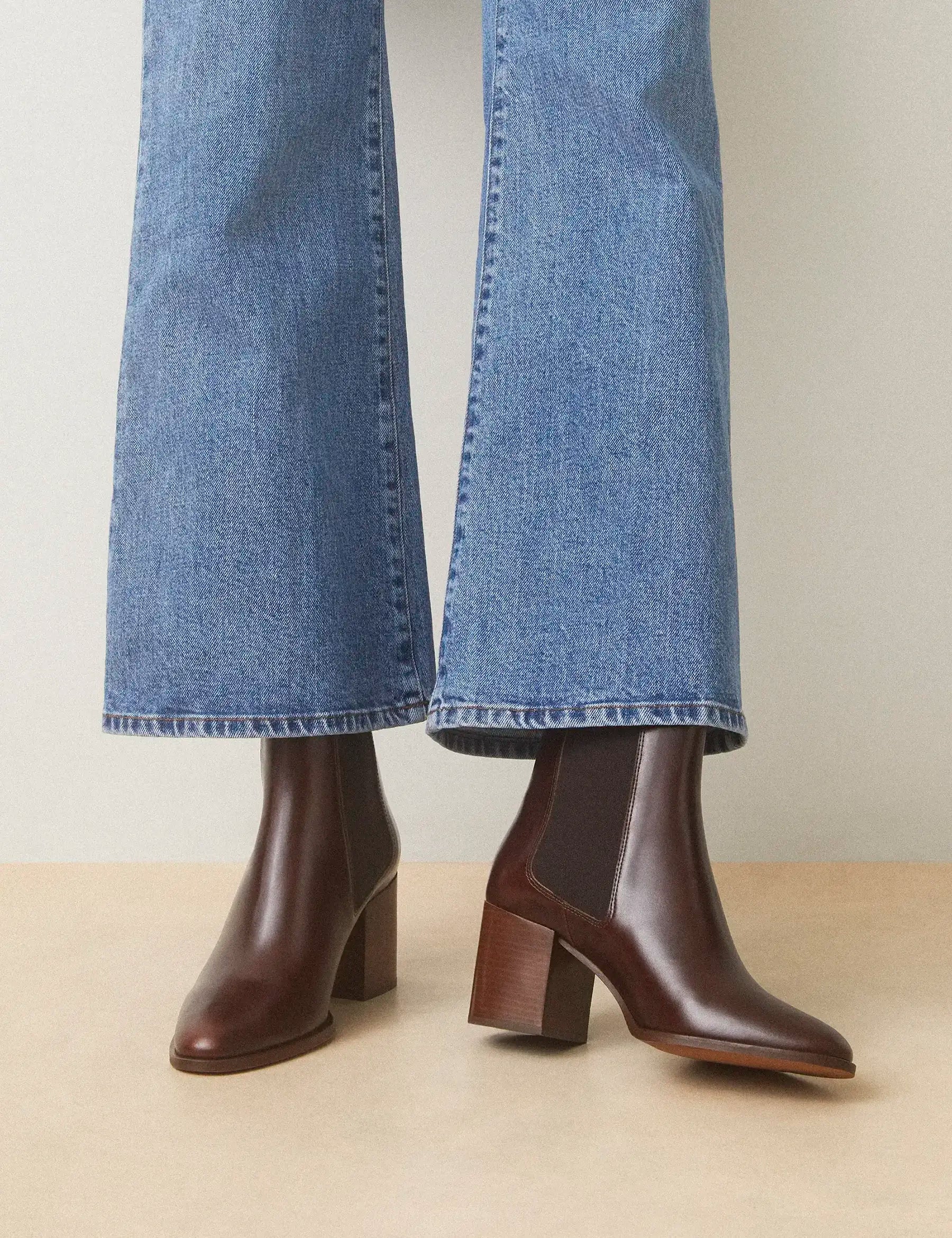 Bottines À Talons Cuir Marron Chocolat - Numéro 663 - Rivecour