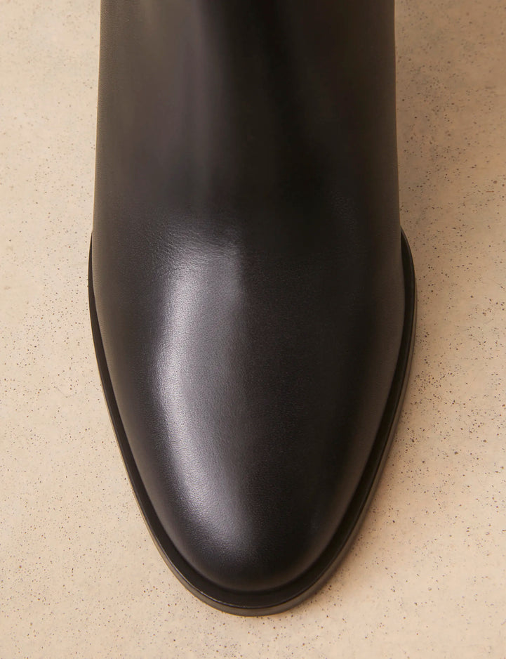 Bottines À Talons Cuir Noir - Numéro 663 - Rivecour