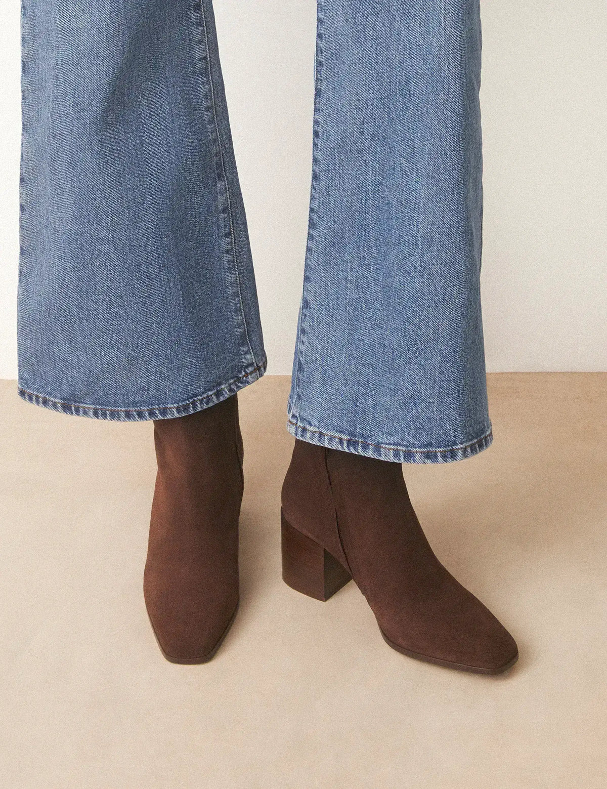 Bottines À Talons Suède Marron Chocolat - Numéro 670 - Rivecour