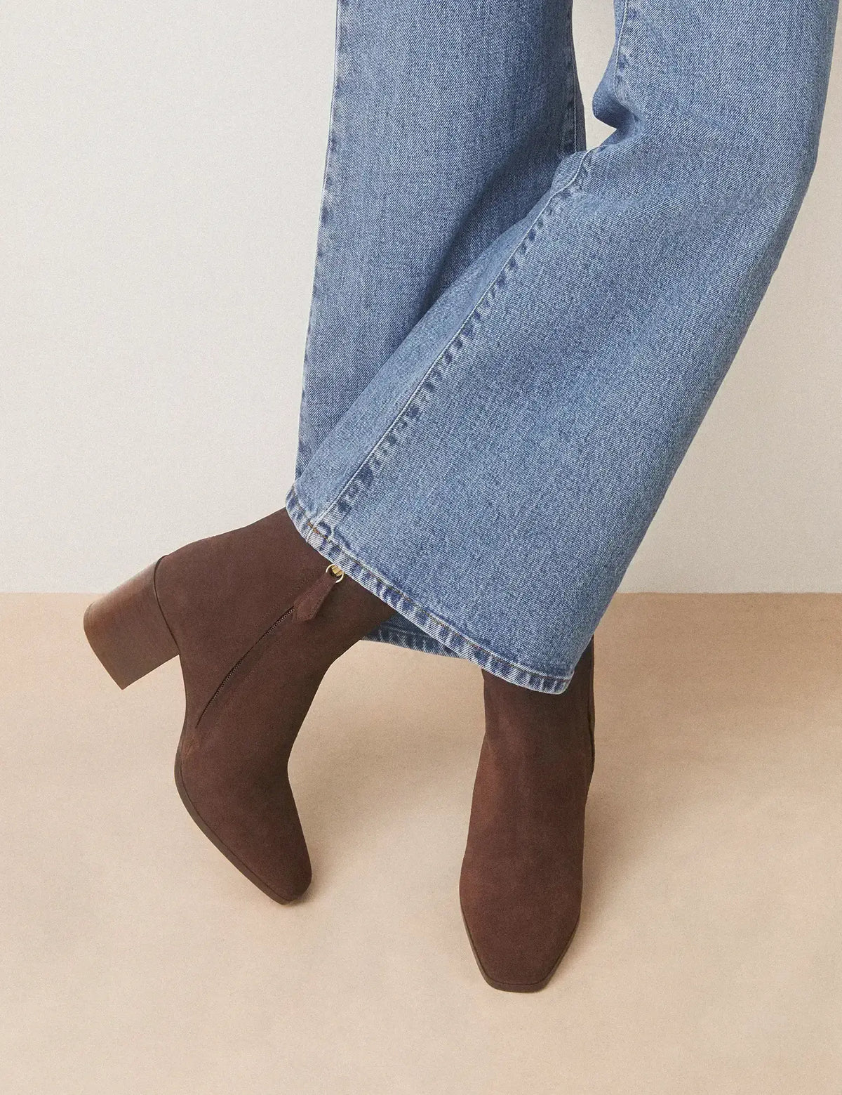 Bottines À Talons Suède Marron Chocolat - Numéro 670 - Rivecour