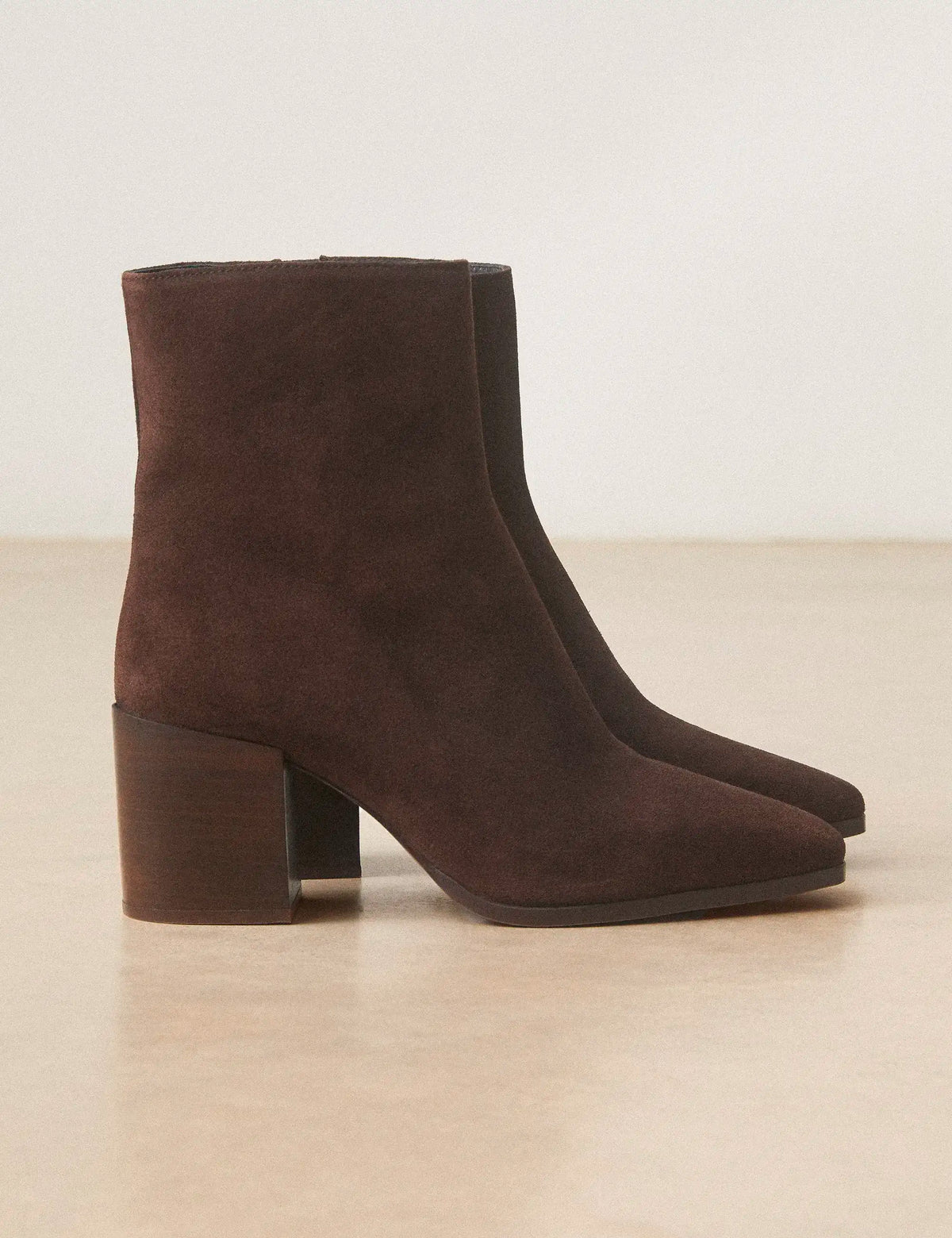 Bottines À Talons Suède Marron Chocolat - Numéro 670 - Rivecour
