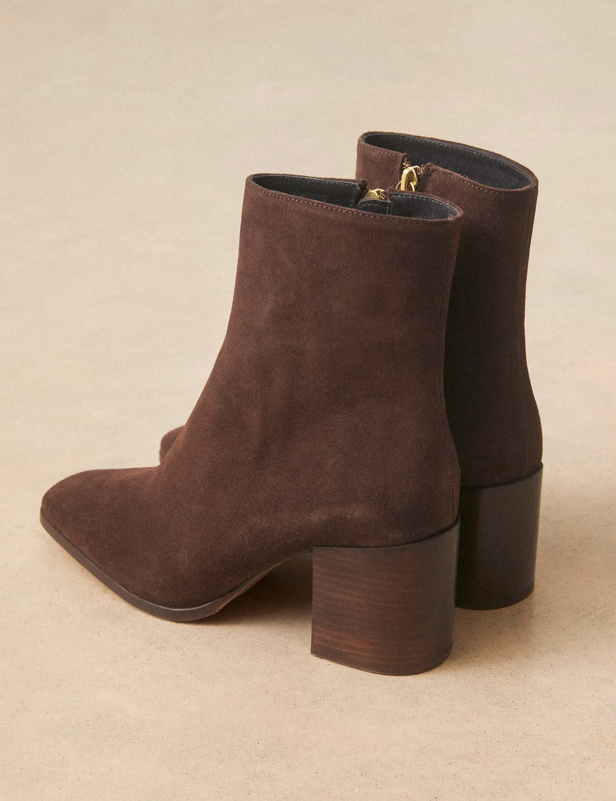 Bottines À Talons Suède Marron Chocolat - Numéro 670 - Rivecour