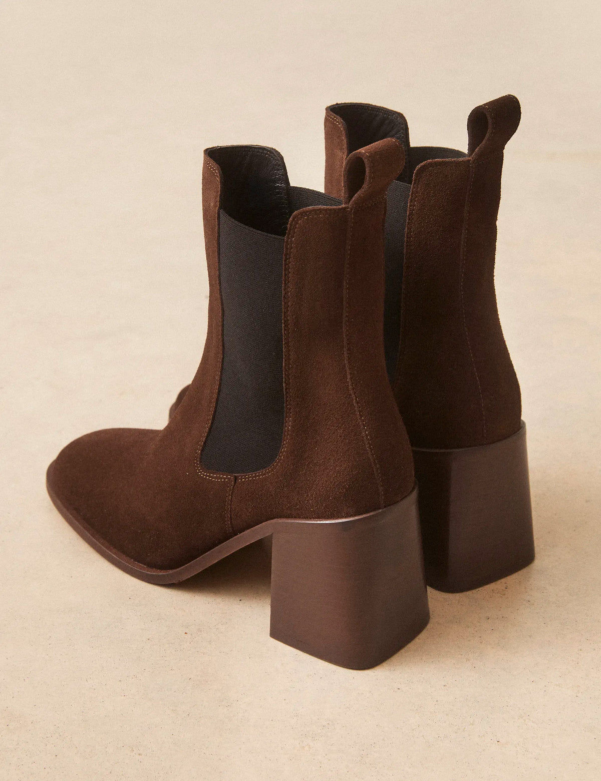 Bottines À Talons Suède Noisette - Numéro 708 - Rivecour