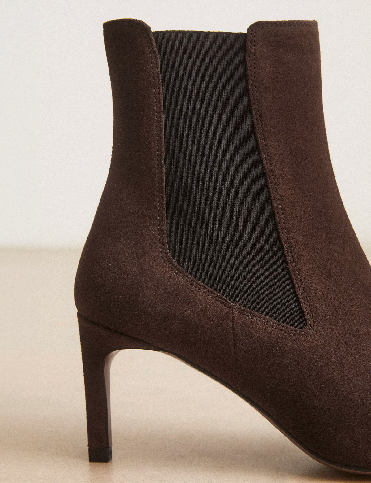 Bottines À Talons Suède Marron Chocolat - Numéro 711 - Rivecour