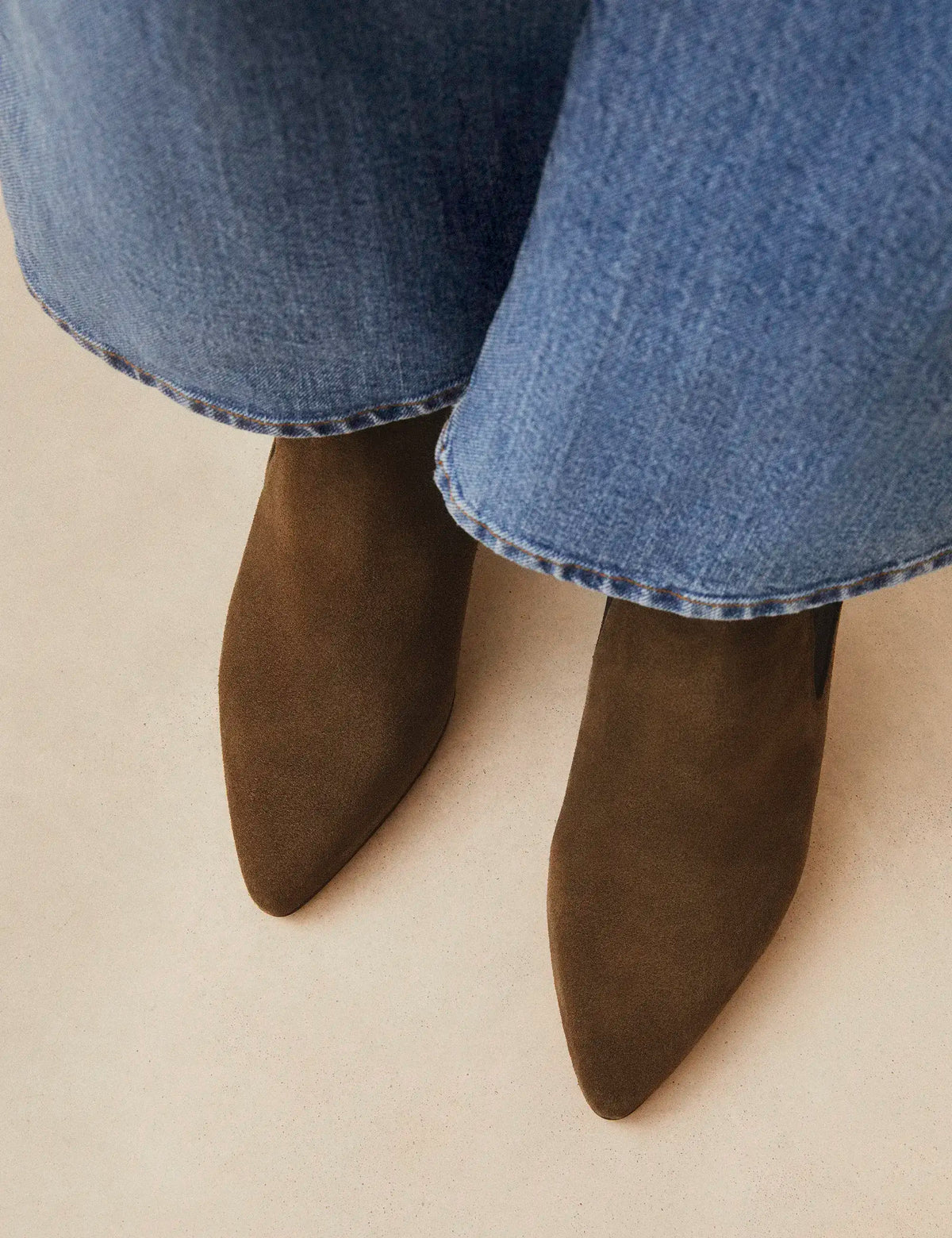 Bottines À Talons Suède Kaki - Numéro 711 - Rivecour