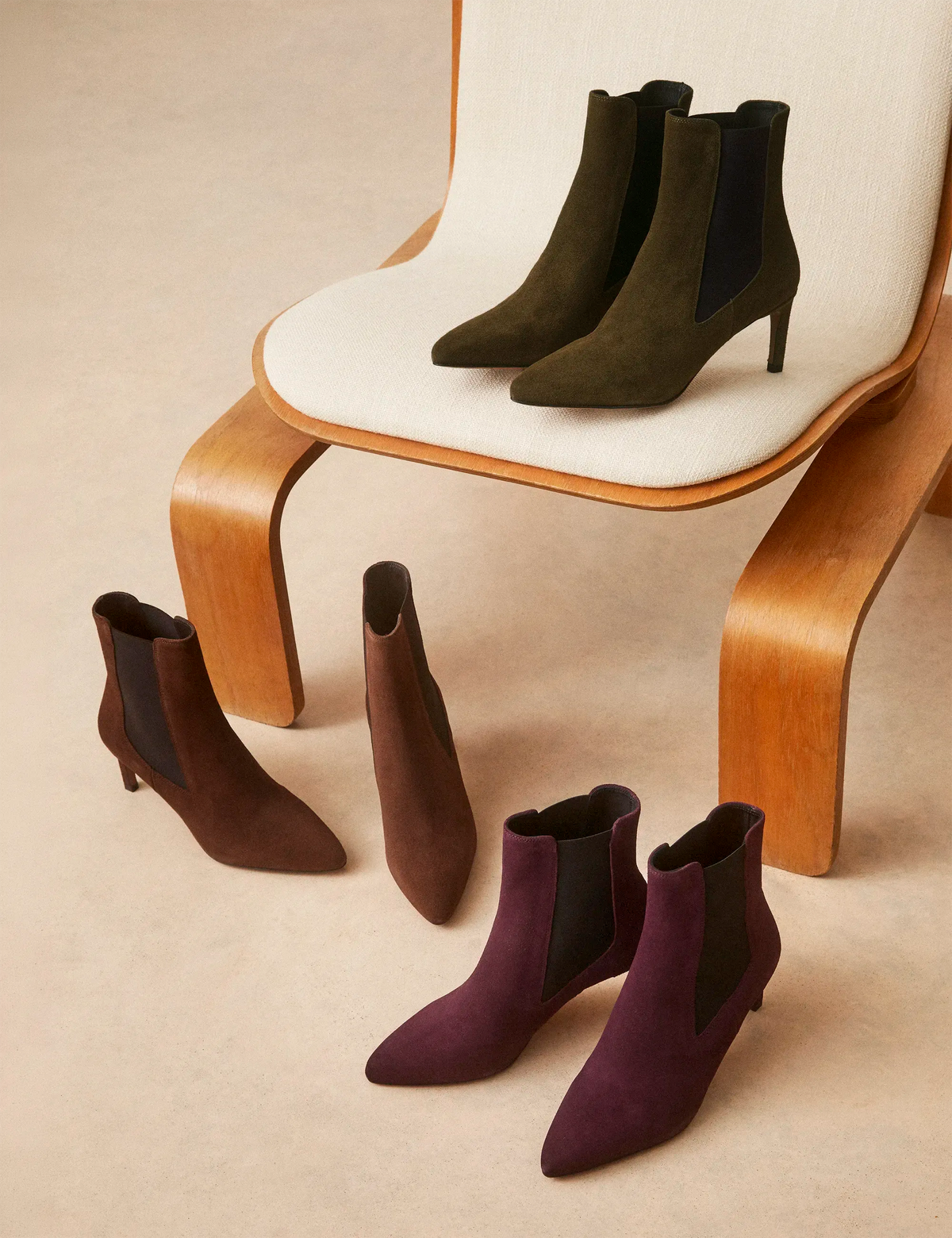 Bottines À Talons Suède Marron Chocolat - Numéro 711 - Rivecour