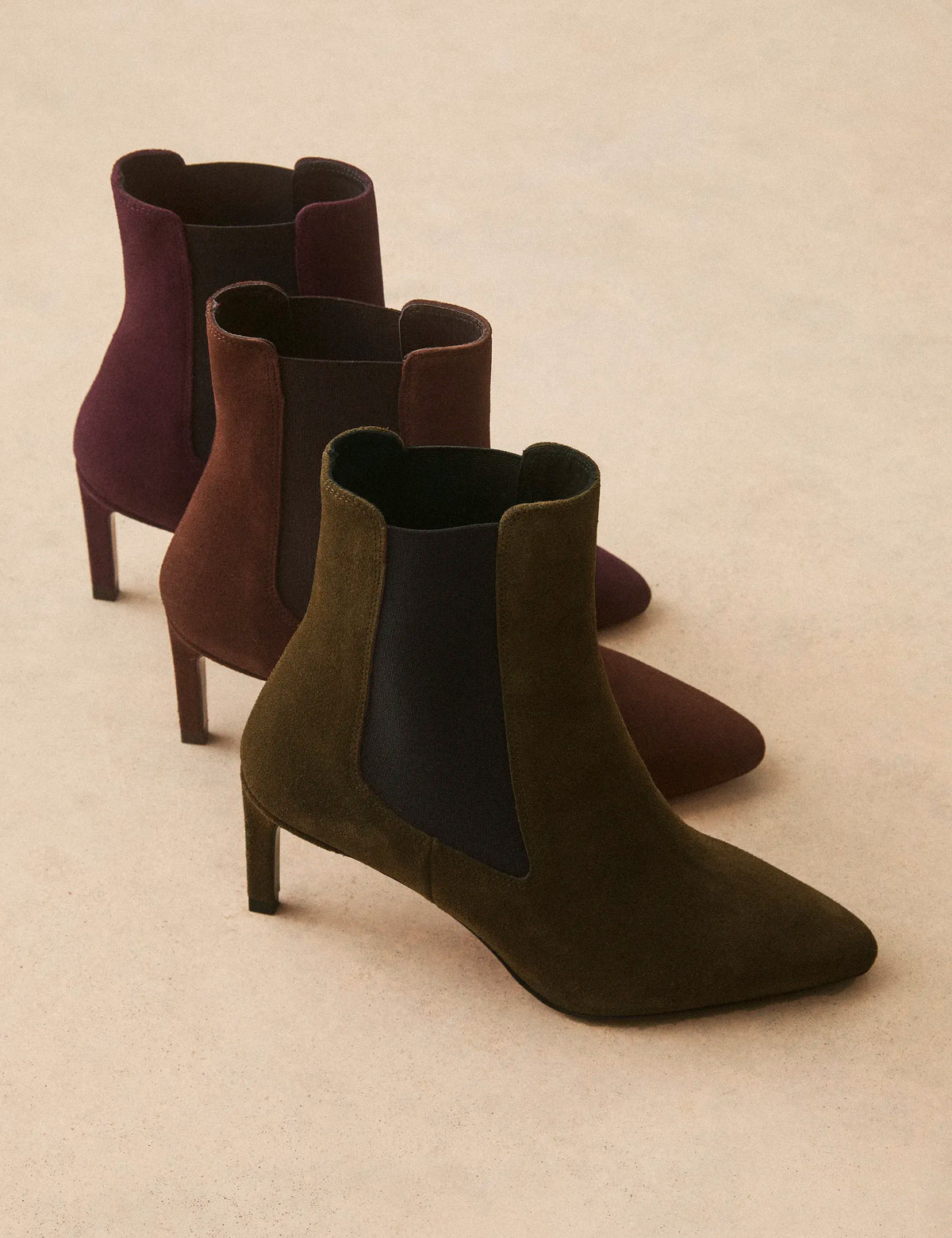 Bottines À Talons Suède Marron Chocolat - Numéro 711 - Rivecour