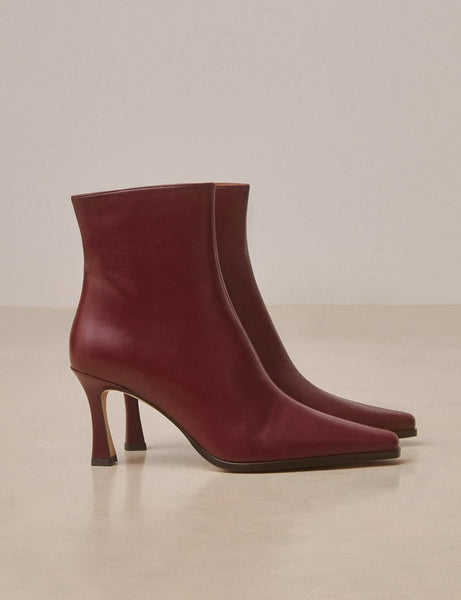 Bottines à talon en cuir - Marron foncé - Ladies | H&M CA Bottines à talon en cuir - Marron foncé - Ladies | H&M CA