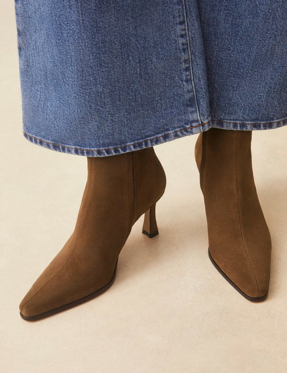 Bottines À Talons Suède Brun - Numéro 713 - Rivecour