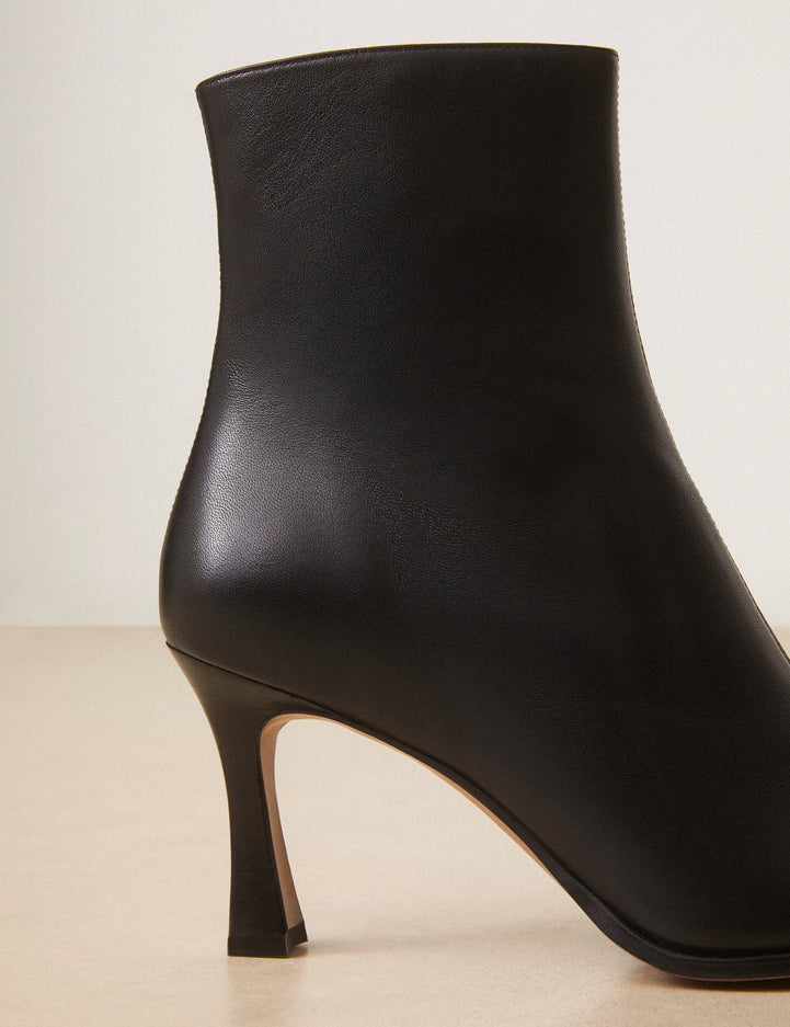Bottines À Talons Cuir Nappa Noir - Numéro 713 - Rivecour