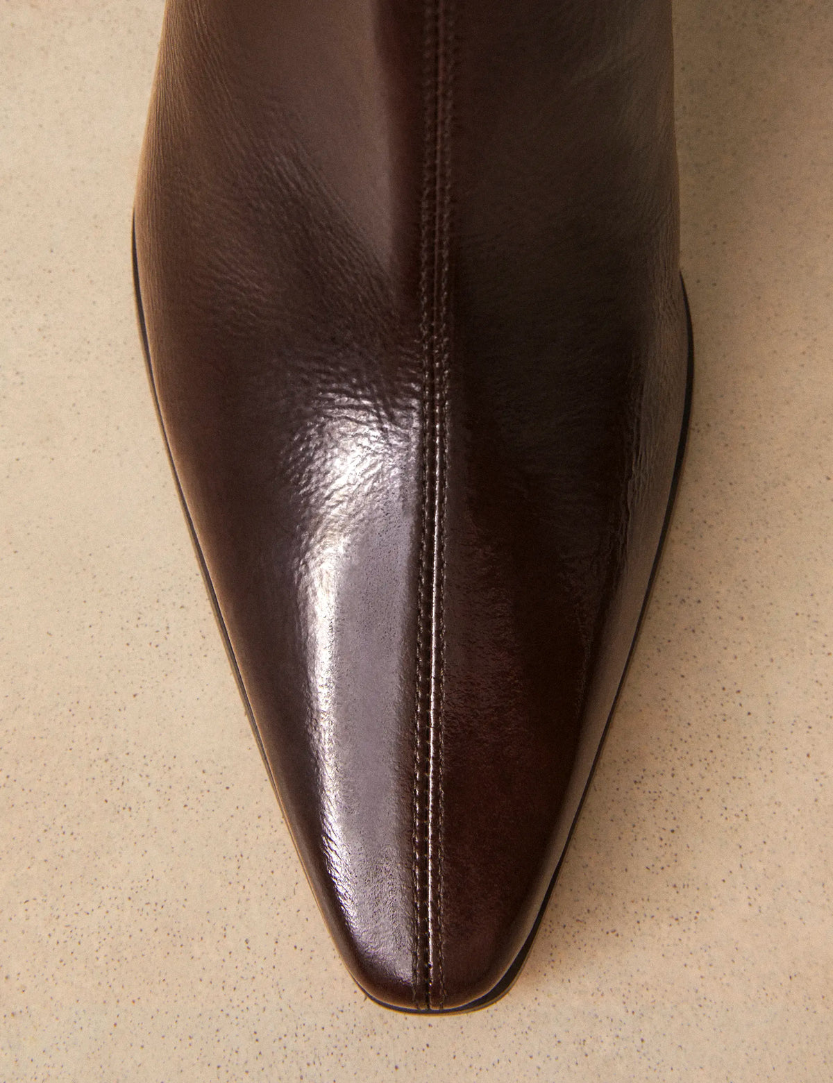 Bottines À Talons Cuir Vernis Marron Chocolat - Numéro 713 - Rivecour